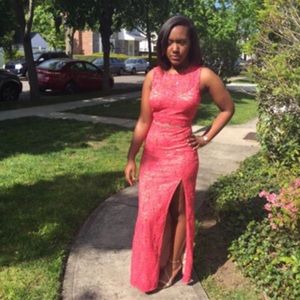 Salmon colored dress